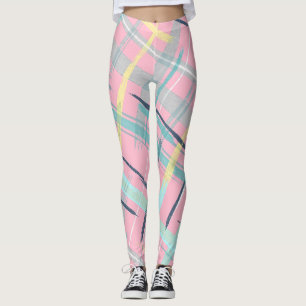Pink Abstract Seamless Pattern Leggings