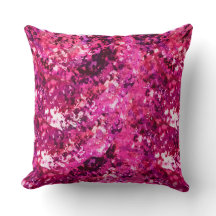Pink Abstract Splatter Throw Pillow