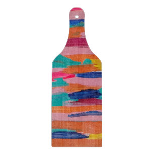 Pink Abstract Stripes Cutting Board