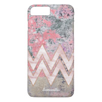 Pink Abstract Texture with Chevrons and Name