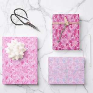 Pink Abstract Trio Wrapping Paper Sheet