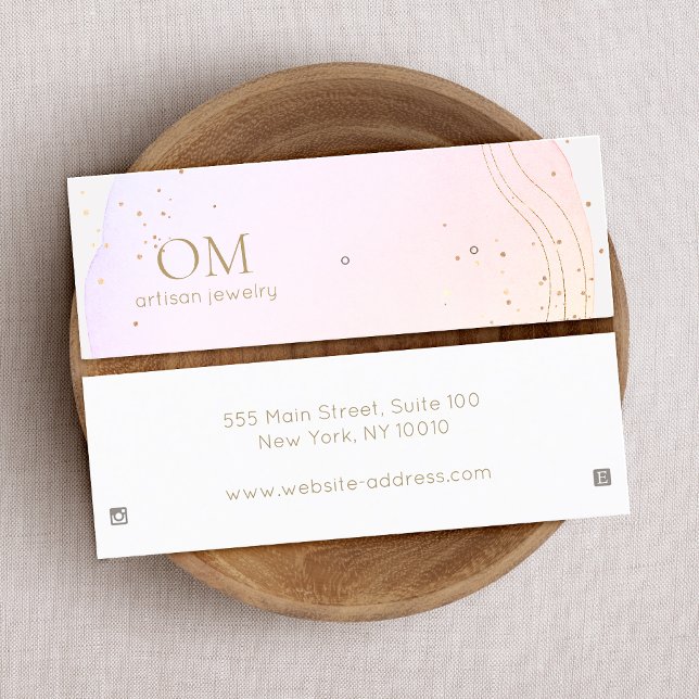 Pink  Abstract Watercolor  Earring Display  Mini Business Card (Creator Uploaded)