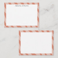 Pink Abstract Zebra Print Texture Note Card