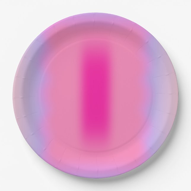 Pink Abstraction Gradient Paper Plate (Front)