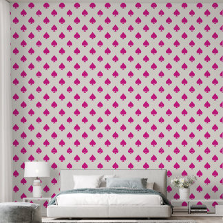 Pink Ace of Spades Pattern Retro Chic Fancy Wallpaper