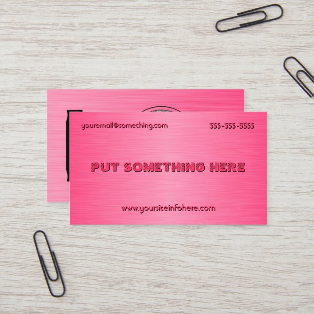 Pink Acoustic Guitar Business Card (Front/Back In Situ)