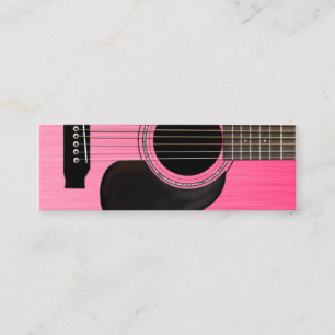 Pink Acoustic Guitar Mini Business Card
