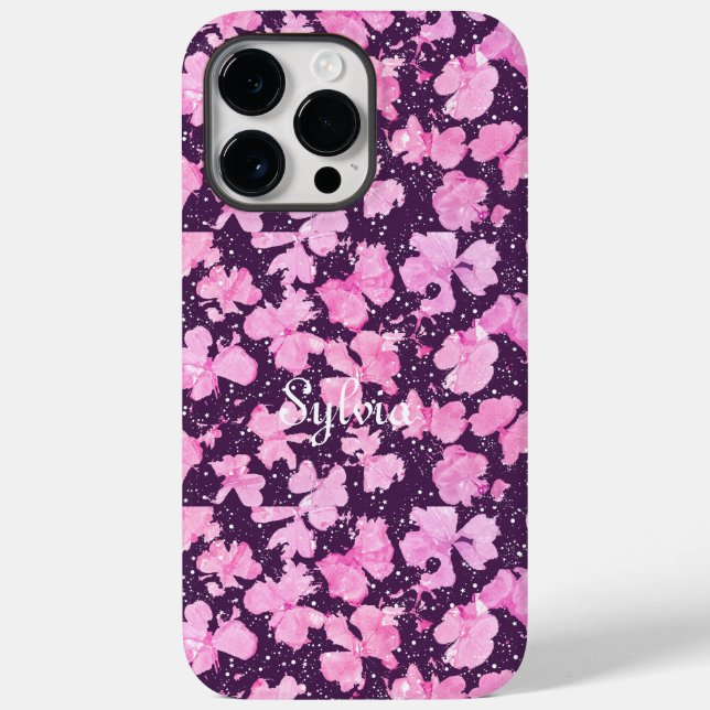 Pink Acrylic Paint Flower Petals Case-Mate iPhone Case (Back)