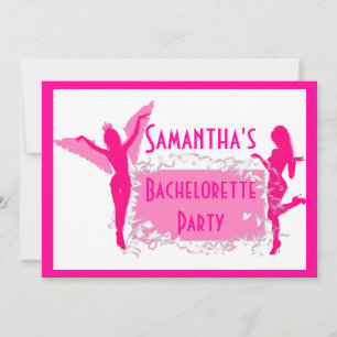Pink adult bachelorette party invitation