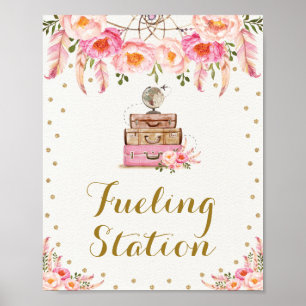 Pink Adventure Travel Miss to Mrs Fuelling Station Poster