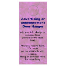 PINK Advertising DOOR HANGER promotion tags