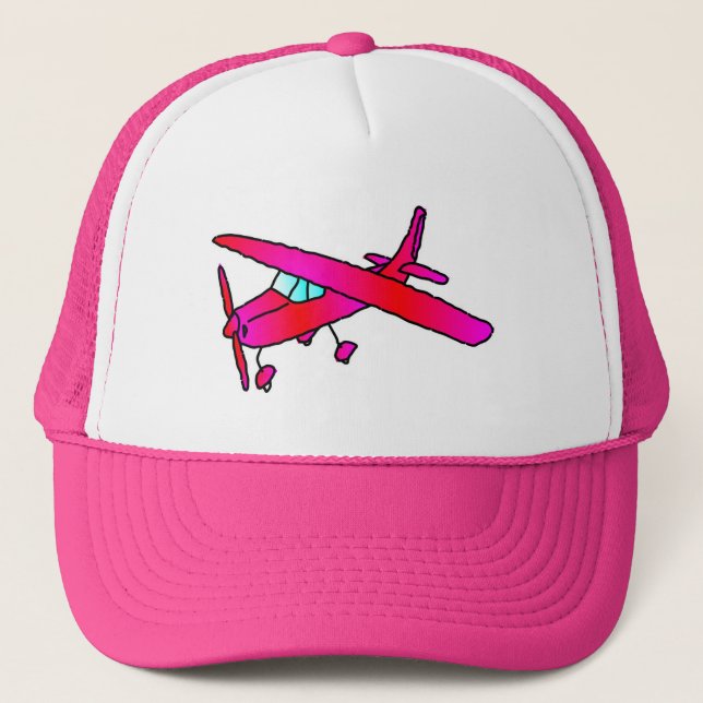 Pink aeroplane aircraft plane cap caps (Front)