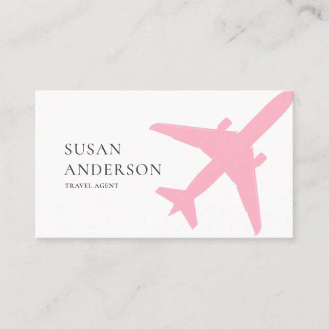 Pink Aeroplane Business Card (Front)