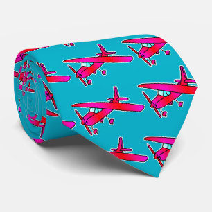 Pink Aeroplane Tie, Aviation Gift for Pilots Tie