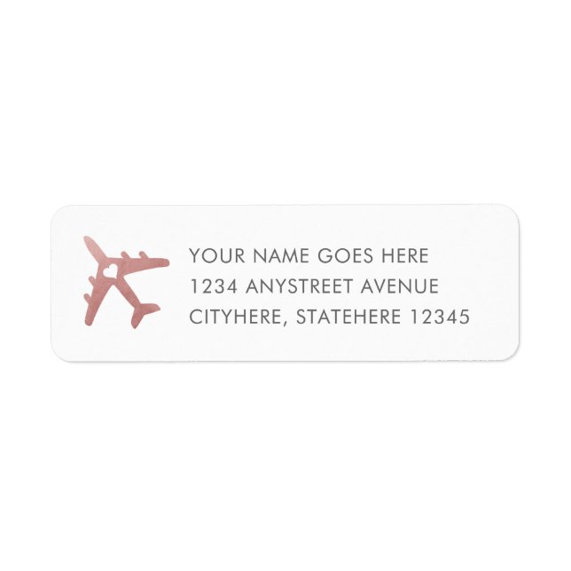 Pink Aeroplane Travel Lover's Return Address Label (Front)