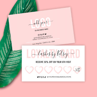 Pink Aesthetic Beauty Loyalty Card Modern Script