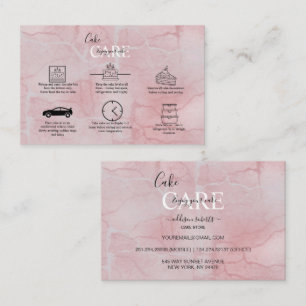 Pink Aesthetic Cake Care Square Business Card
