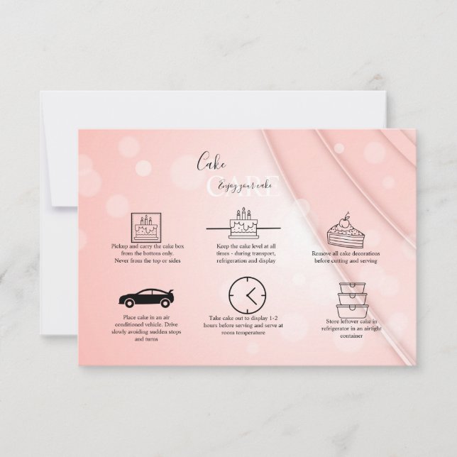 Pink Aesthetic Cake Care  Thank You Card (Front)