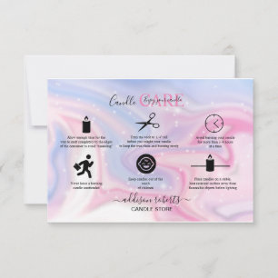 Pink Aesthetic Candle Care  Thank You Card