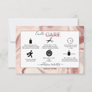 Pink Aesthetic Candle Care  Thank You Card