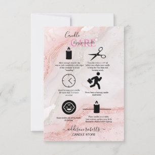 Pink Aesthetic Candle Care   Thank You Card