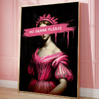 Pink Aesthetic Funny Drama Queen Wall Art Poster