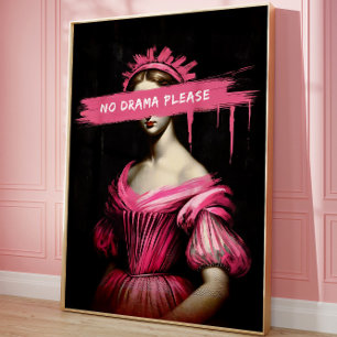 Pink Aesthetic Funny Drama Queen Wall Art Poster