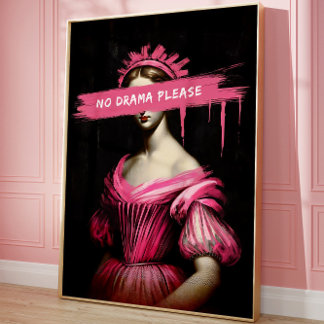  Pink Aesthetic Funny Drama Queen Wall Art Poster