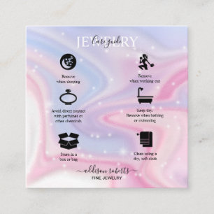 Pink Aesthetic Jewellery Care Business Card