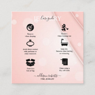 Pink Aesthetic Jewellery Care  Business Card