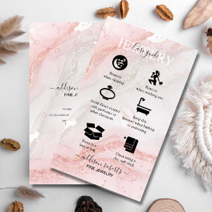 Pink Aesthetic Jewellery Care Business Card