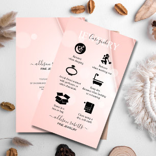 Pink Aesthetic Jewellery Care Business Card