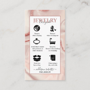 Pink Aesthetic Jewellery Care Business Card