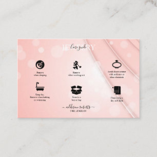 Pink Aesthetic Jewellery Care Square Business Card