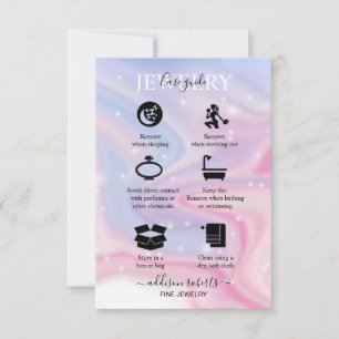 Pink Aesthetic Jewellery Care Thank You Card