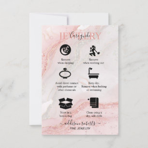 Pink Aesthetic Jewellery Care Thank You Card