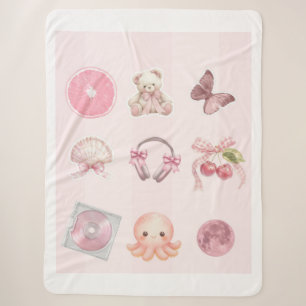 Pink Aesthetic Notebook  Sherpa Blanket