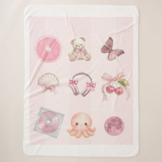 Pink Aesthetic Notebook Sherpa Blanket