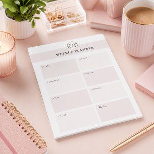 Pink Aesthetic Professional Weekly Planner Notepad
