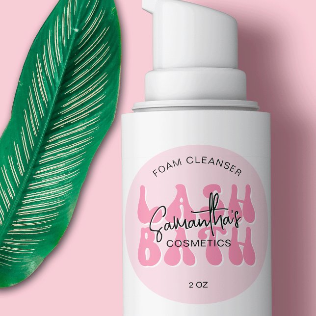 Pink Aesthetic Retro Lash Bath Extensions Shampoo Classic Round Sticker (Creator Uploaded)