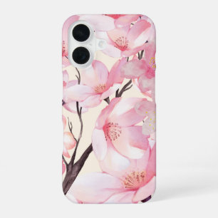 Pink Aesthetic Sakura Cherry Blossom Pink Flowers iPhone 16 Case
