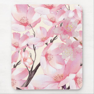 Pink Aesthetic Sakura Cherry Blossom Pink Flowers  Mouse Pad