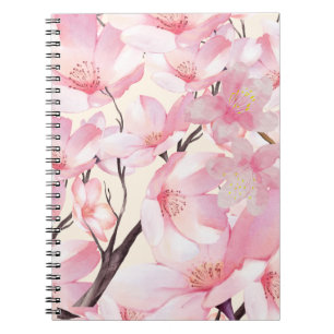 Pink Aesthetic Sakura Cherry Blossom Pink Flowers  Notebook