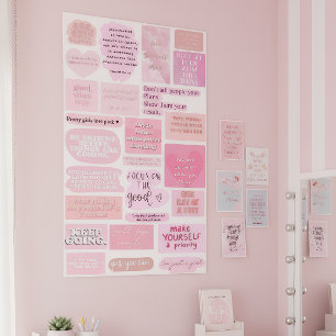 Pink Aesthetic Vision Board Quotes Poster