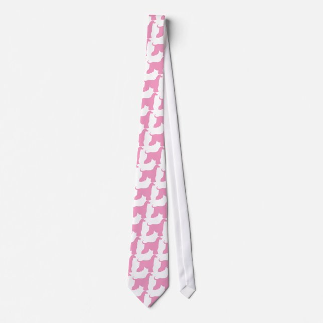 Pink Afghan Hound Dog Tie (Front)