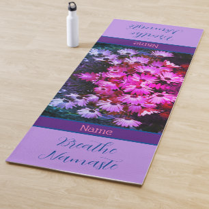 Pink African Daisy Flowers Abstract Personalised Yoga Mat