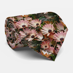 Pink African Daisy Flowers  Tie