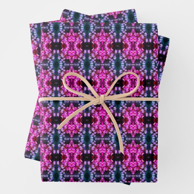 Pink African Daisy Flowers Tinted Personalised Wrapping Paper Sheet (In situ)