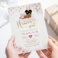 Pink Afro African Baby Heaven Sent Baby Shower