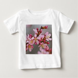 Pink Against A Grey Sky Japanese Cherry Blossoms Baby T-Shirt